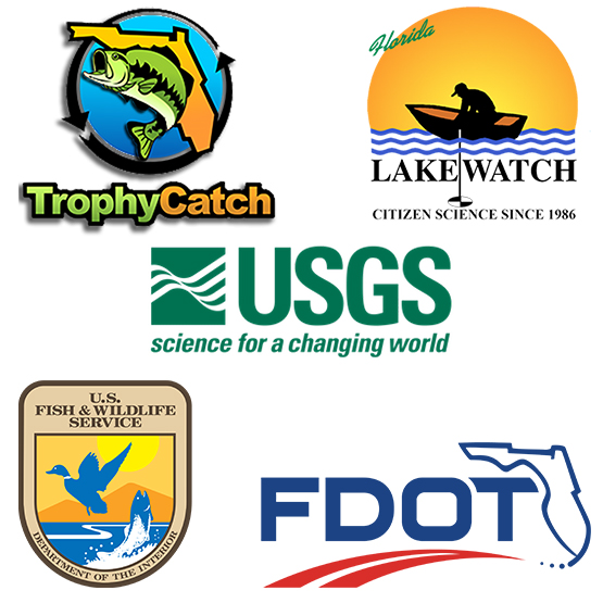 Logos of the organizations that partner with freshwater fisheries research