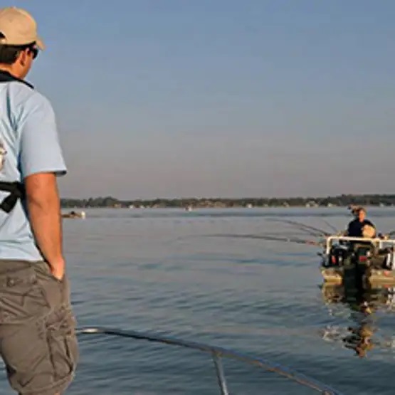 Biologist surveying anglers